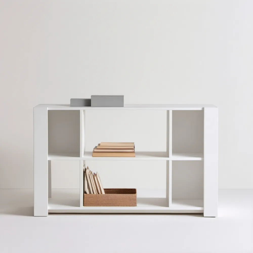 Biała biblioteczka z lakierowanej płyty MDF 120 x 30 x 80 cm