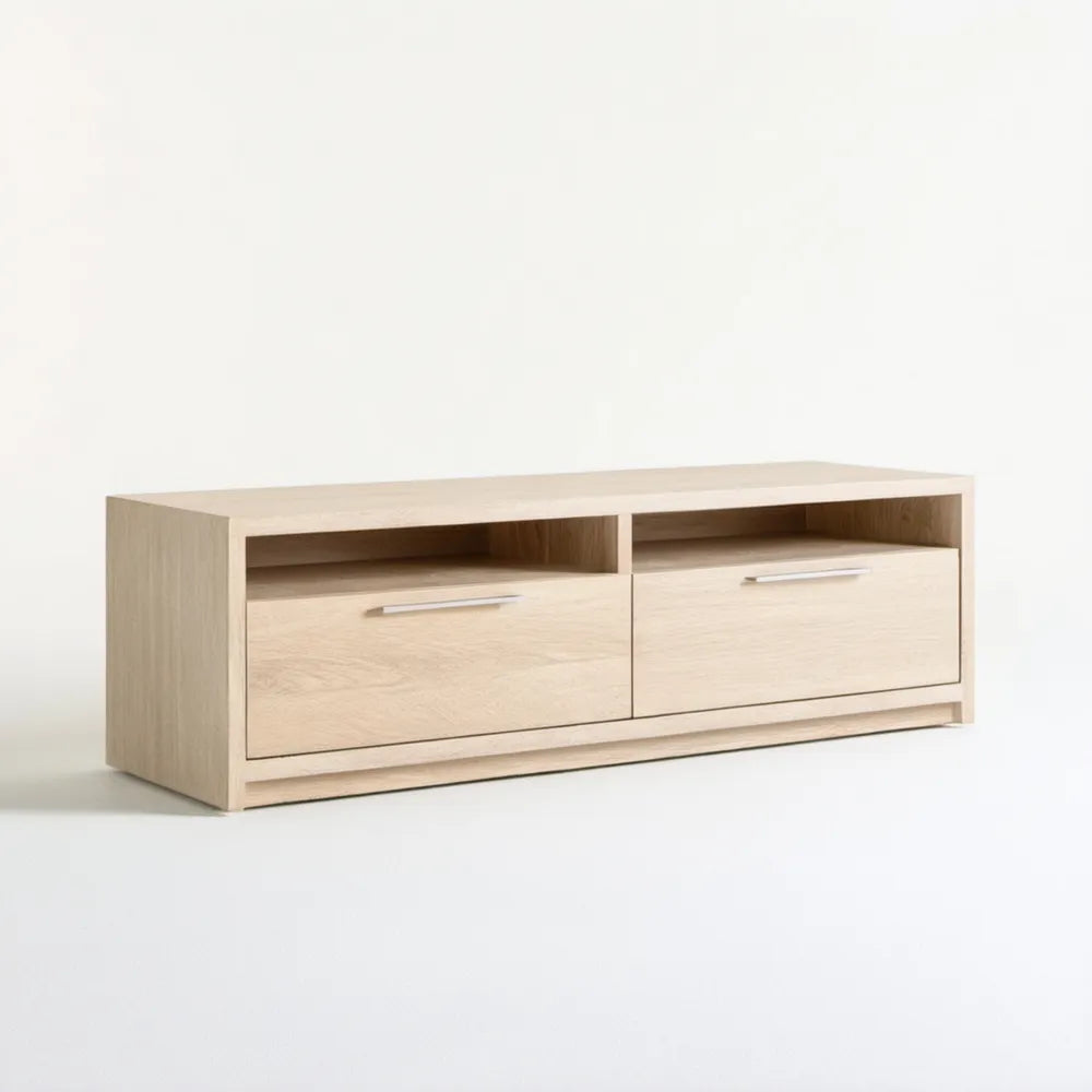 Szafka RTV 120 x 40 x 45 cm z płyty laminowanej, dąb sonoma/srebrny