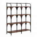 Regał biblioteczny 4-poziomowy MDF i stal Ciemny orzech/Czarny 120 x 35 x 180 cm