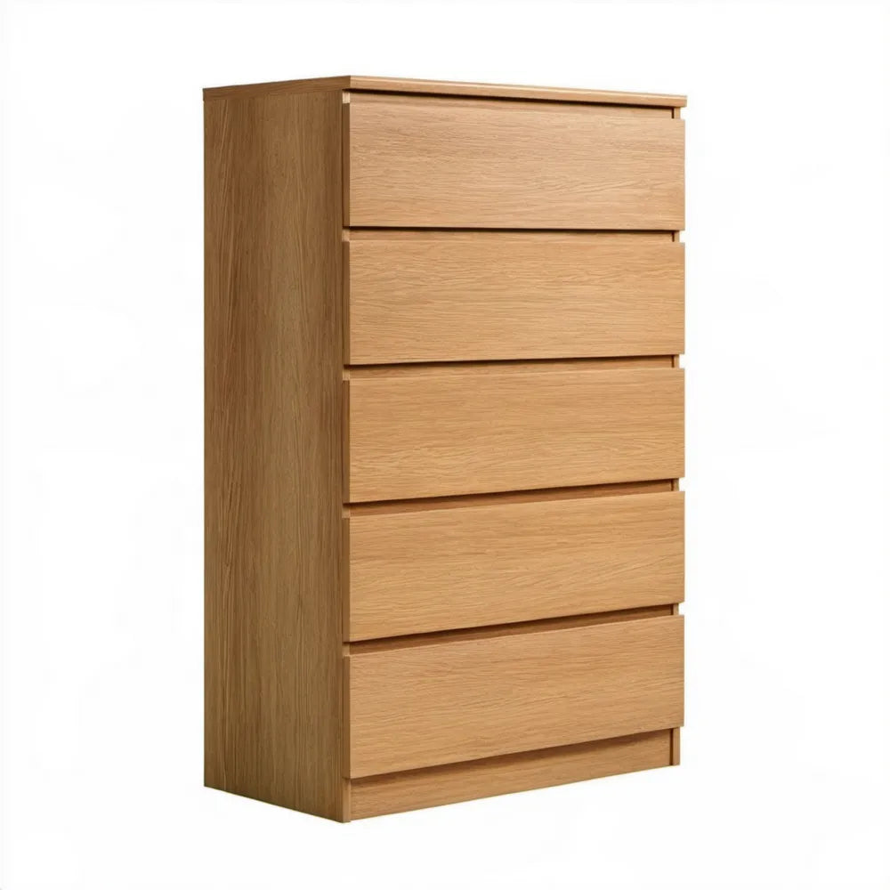 Komoda z 5 szufladami, dąb naturalny, 60 x 40 x 110 cm