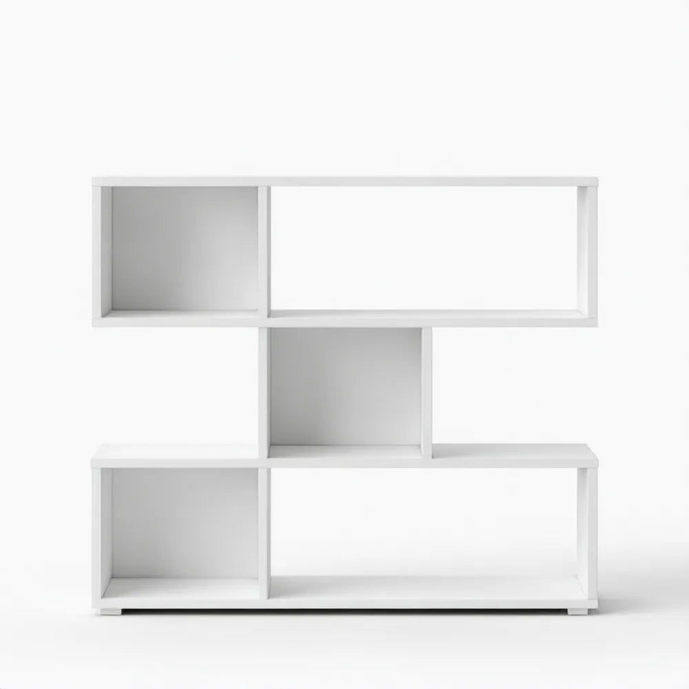 Biały regał z płyty MDF 120 x 30 x 120 cm z 5 otwartymi wnękami